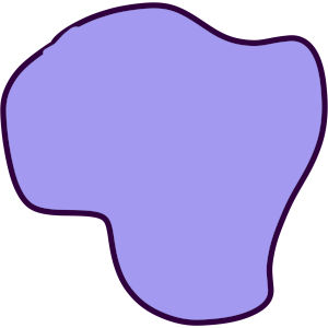 a blob of periwinkle color with dark purple lineart